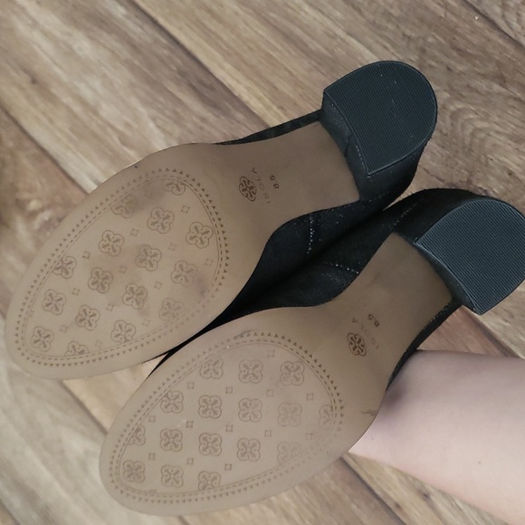 Isola Hayley Black Silver Metallic Soft Block Heel Woman Size 8.5 - Picture 8 of 9